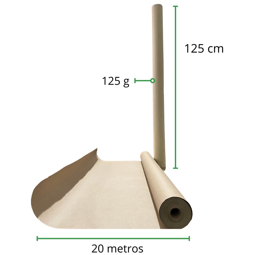 [PK125X20M-R7M2S3]METROSPapel Kraft rollo 125 cm de ancho x Cal 125 g x 20 METROS