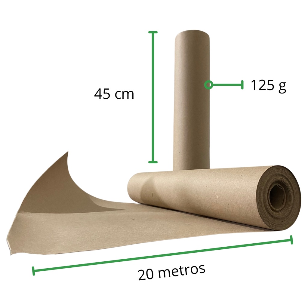 [PK45X20M] Papel Kraft rollo 45 cm de ancho x 20 metros de largo x Cal 125 g